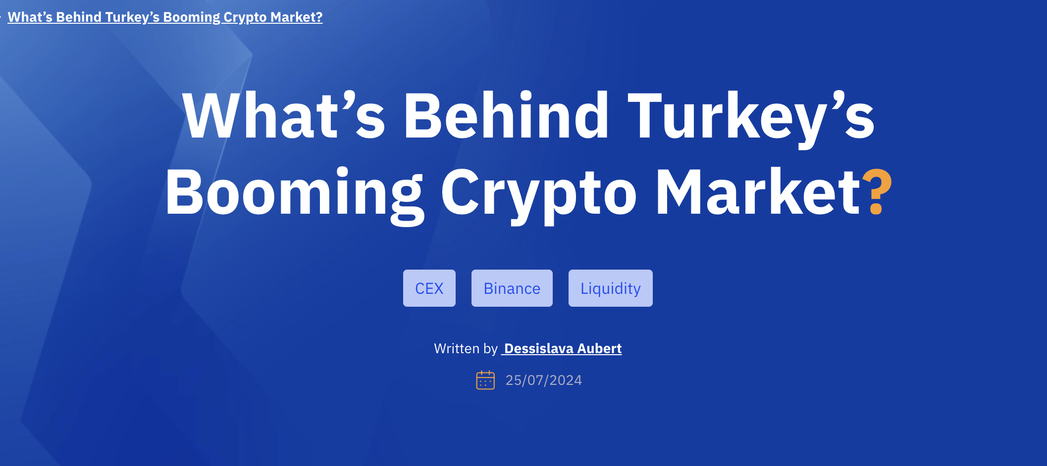 Kaiko report on Turkish crypto market